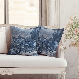 Cojín Decorativo Whippets and Hound Dogs Vintage Blue Toile