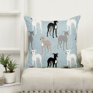 Cojín Decorativo Whippets or Italian Greyhounds Retro Pattern