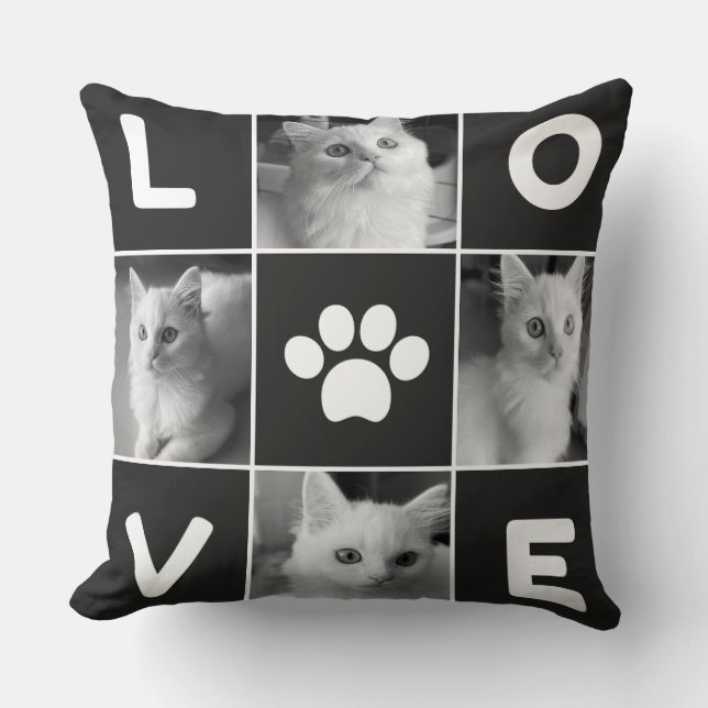 Cojín Decorativo Whiskered Whimsy: abrazar el amor - Cat Lover's (Anverso)