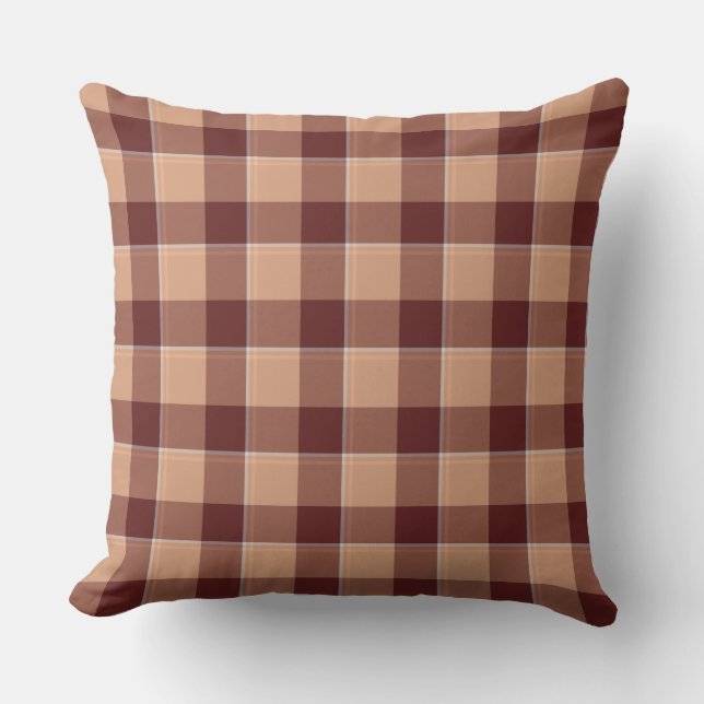 Cojín Decorativo Whiskey and Livid Brown Plaid (Anverso)