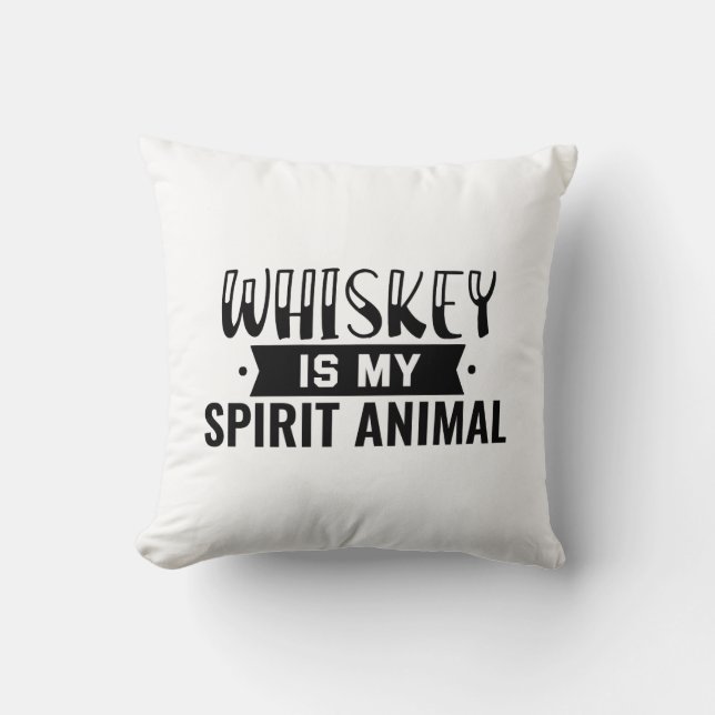 Cojín Decorativo Whiskey es mi animal espiritual (Anverso)