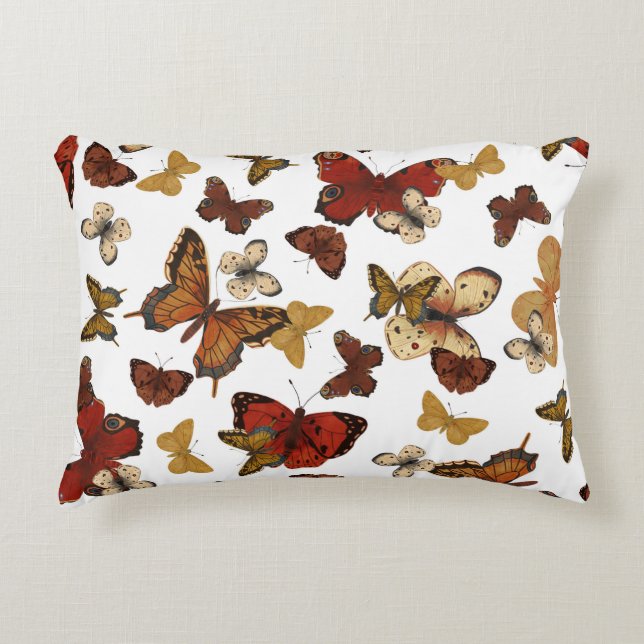 Cojín Decorativo Whispering Wings - Mariposas en blanco (Anverso)
