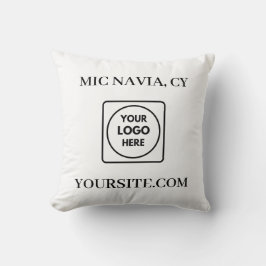 Cojín Decorativo White Black Modern Rectangular Logo Throw Pillow