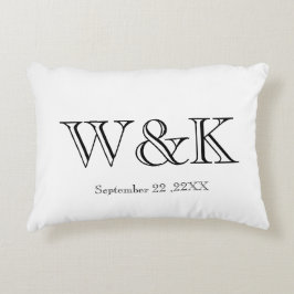 Cojín Decorativo White & black monogram wedding keepsake 
