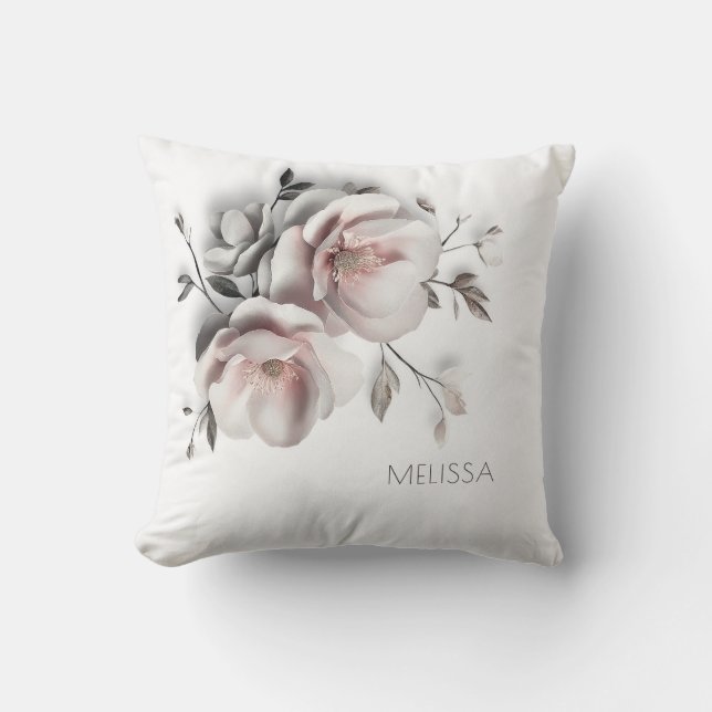 Cojín Decorativo White Blush 3 D Flower (Anverso)