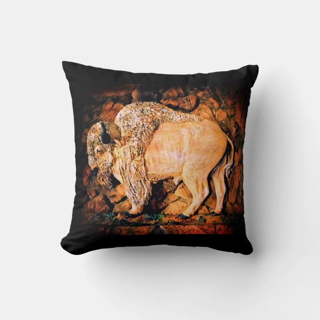 Cojín Decorativo "White Buffalo" original art (Anverso)