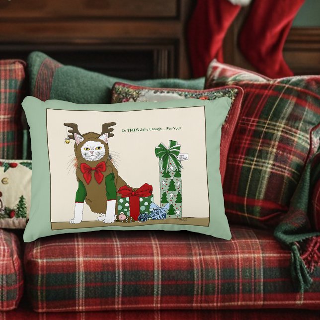 Cojín Decorativo White Cat Christmas Jolly Funny (Subido por el creador)