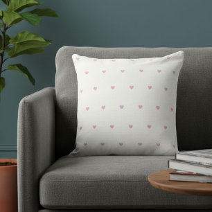 Cojín Decorativo White cushion with pink hearts, Modern cushion