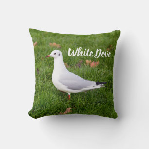 Cojín Decorativo White Dove para regalo de pájaro y amante de la pa