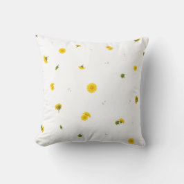 Cojín Decorativo White Japanese Dandelion Floral Pattern