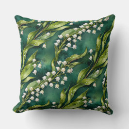 Cojín Decorativo White Lily of the Valley on Teal