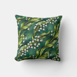 Cojín Decorativo White Lily of the Valley on Teal
