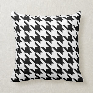 Cojín Decorativo White negro Pied De Poule Houndstooth