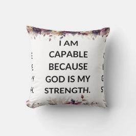 Cojín Decorativo White pillow with a simple religious quote