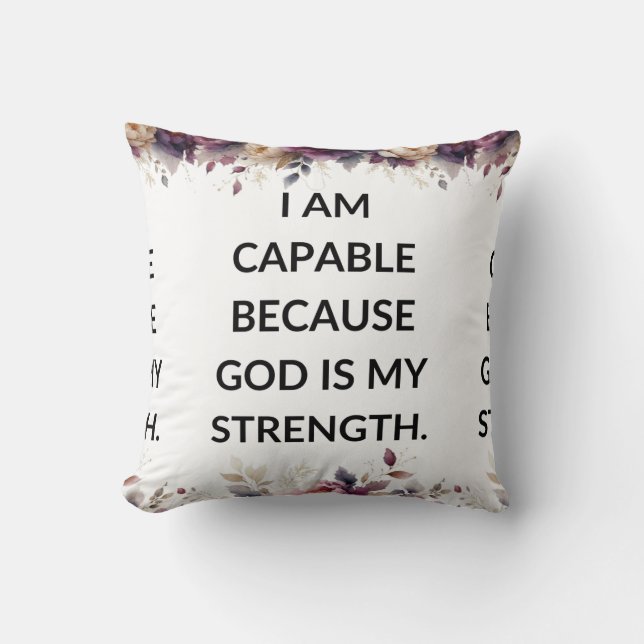 Cojín Decorativo White pillow with a simple religious quote (Anverso)
