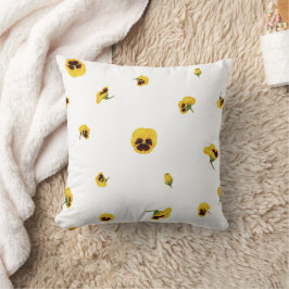 Cojín Decorativo White Yellow Japanese Pansy Floral Pattern