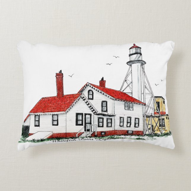 Cojín Decorativo Whitefish Point Lighthouse Pillow (Anverso)