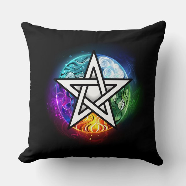 Cojín Decorativo Wiccan pentagram (Anverso)