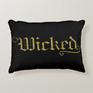 Cojín Decorativo WICKED Fiesta de Halloween con aspecto de oro fals