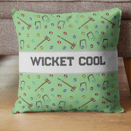 Cojín Decorativo Wicket Guay Croquet Pun Hand-Illustrated Whimsical