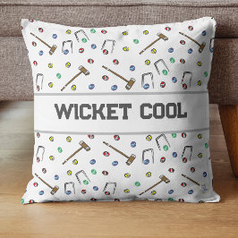 Cojín Decorativo Wicket Guay Croquet Pun Hand-Illustrated Whimsical