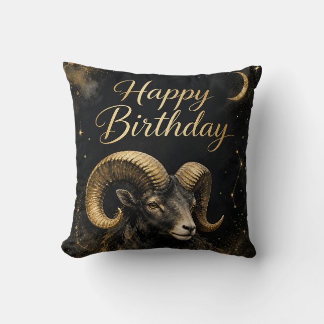 Cojín Decorativo Widder Happy Birthday Sternzeichen Design (Anverso)