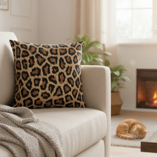 Cojín Decorativo Wild Leopard Print Decorative Throw Pillow