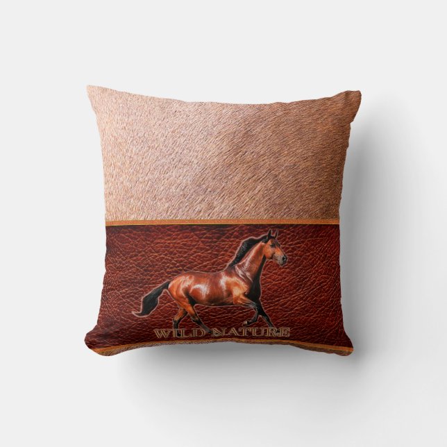 Cojín Decorativo WILD NATURE - colección de diseño HORSE (Anverso)