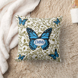 Cojín Decorativo Wild Romantic Field Blue butterflies