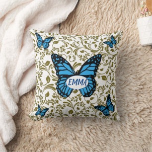 Cojín Decorativo Wild Romantic Field Blue butterflies