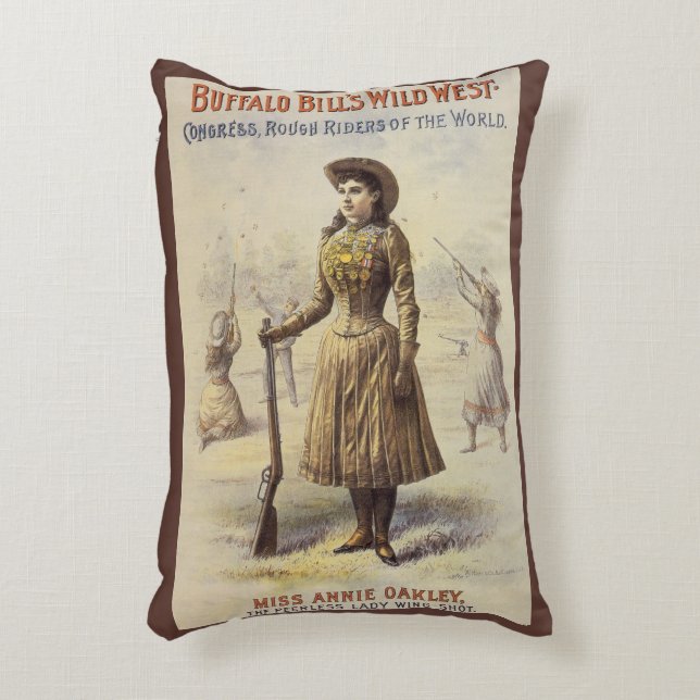 Cojín Decorativo Wild West Show de Buffalo Bill con Annie Oakley (Frente (Vertical))
