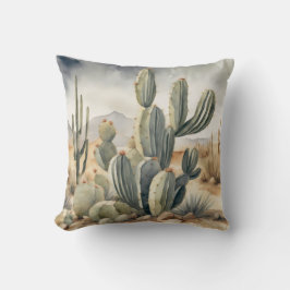Cojín Decorativo Wild West Vibes Cactus Watercolor