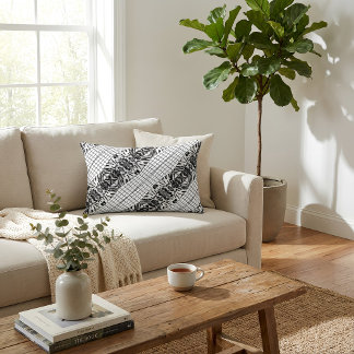 Cojín Decorativo Wildcat Matrix - Bengal Cat Leopard Black & White