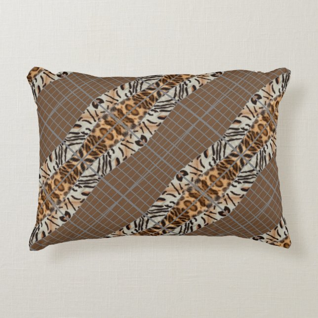 Cojín Decorativo Wildcat Matrix - Bengal Cat Leopard Coffee Pillow (Anverso)