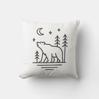 Cojín Decorativo Wilderness Bear Under the Moon Decorative Pillow