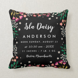 Cojín Decorativo Wildflowers de medianoche - cuarto de niños del