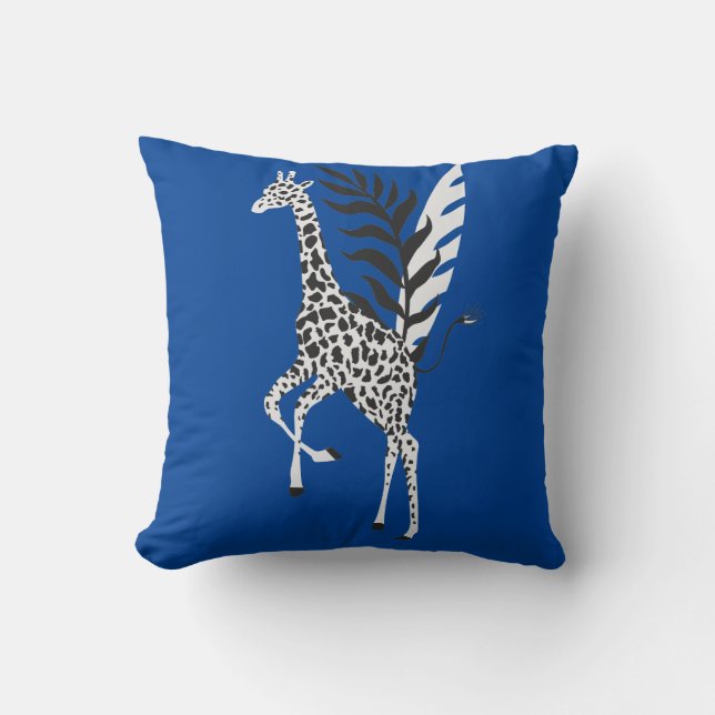 Cojín Decorativo Wildlife Friendship - Giraffe Deep Blue (Anverso)