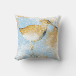 Cojín Decorativo Willet Shorebird Beach Art