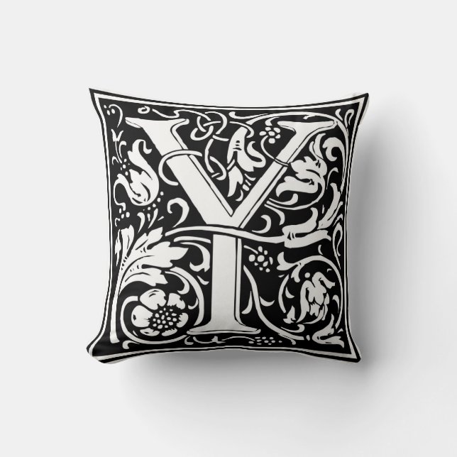 Cojín Decorativo William Morris Alphabet "Y" (Anverso)