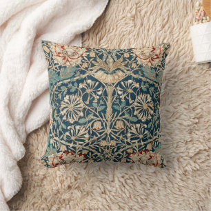 Cojín Decorativo William Morris Antiguo Floral de Madreselva