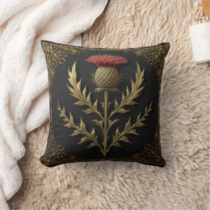 Cojín Decorativo William Morris cardo escocés floral vintage
