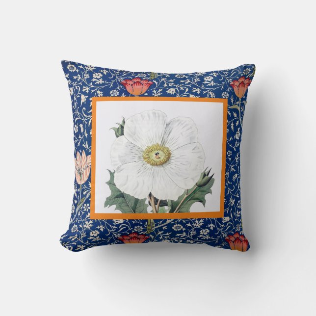 Cojín decorativo William Morris CON TULIP Y POPPY (Anverso)