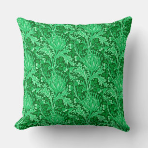 Cojín Decorativo William Morris Damask, verde esmeralda