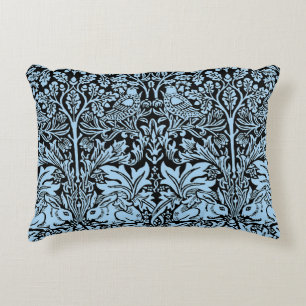 Cojín Decorativo William Morris Hermano Conejo Azul Claro Negro