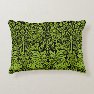 Cojín Decorativo William Morris Hermano Conejo Verde Sabio Negro