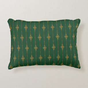 Cojín Decorativo William Morris Holiday Verde Dorado Custom Stripe