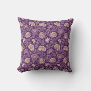 Cojín Decorativo William Morris inspiró el patrón morado floral