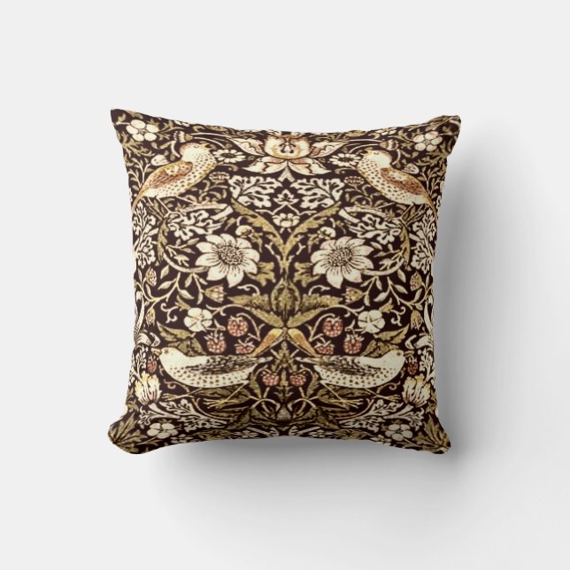 Cojín Decorativo William Morris "Ladrón de fresas" #2 (Anverso)