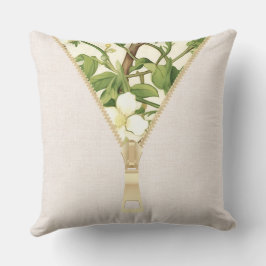 Cojín Decorativo William Morris Motivos De Árbol Floral Blanco Y Ve