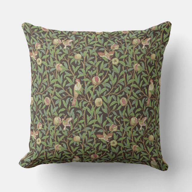 Cojín Decorativo William Morris "Pájaro y granada" 2. (Anverso)